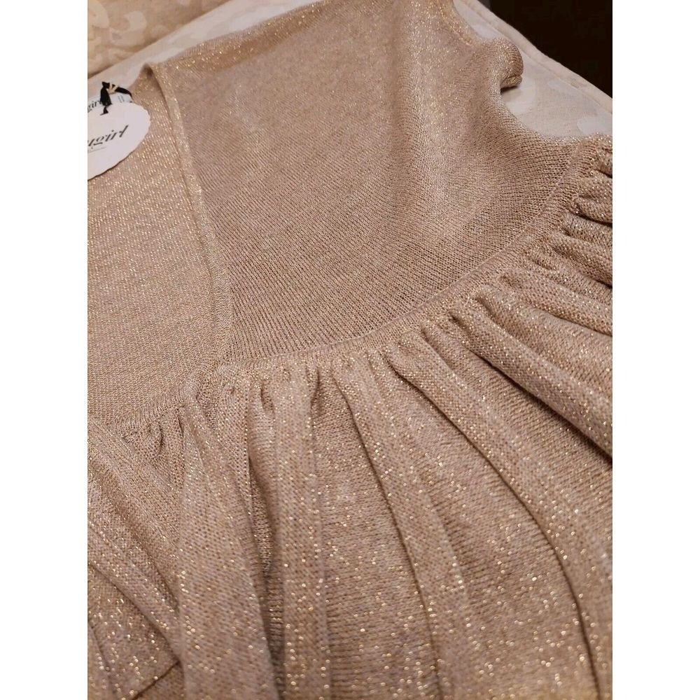 Blugirl By Blumarine Gold Metallic Knit Shrug/Vest Made In Italy Sz 8 NEW! $408 - Picture 4 of 13